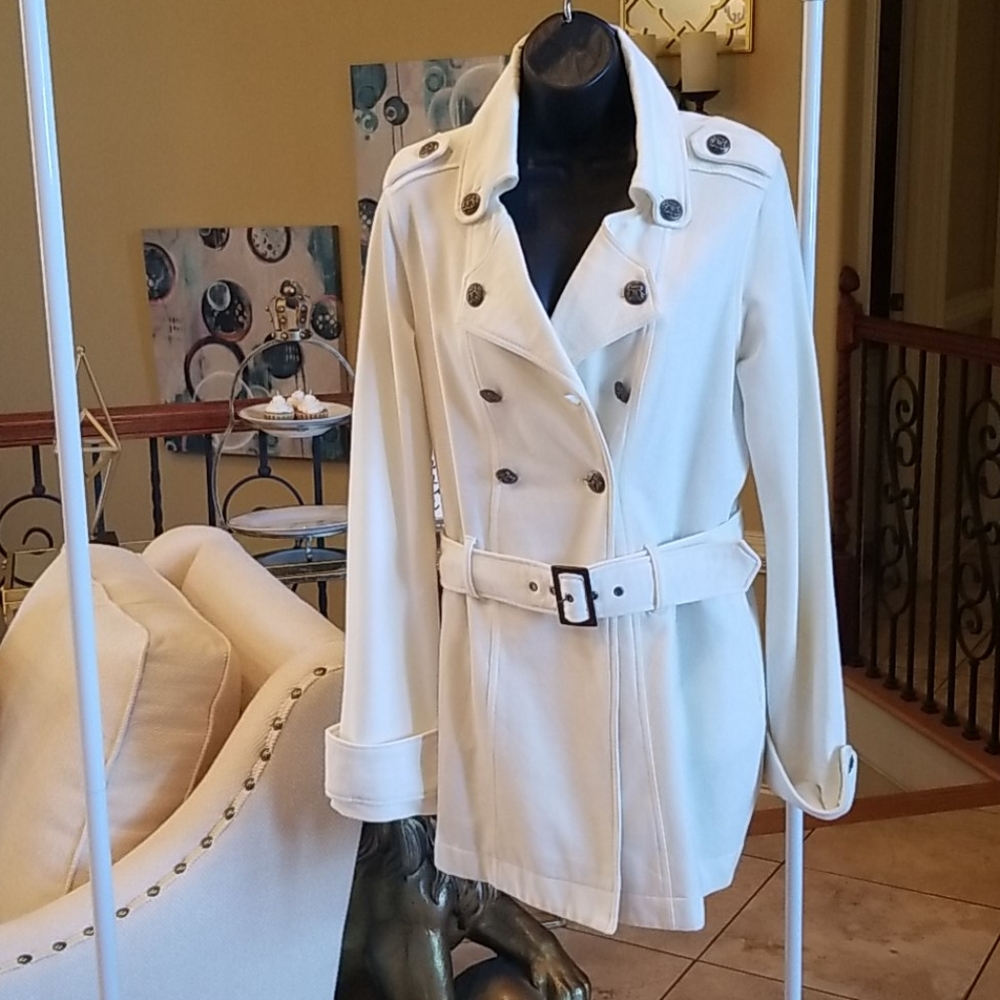 White Belted Pea Coat